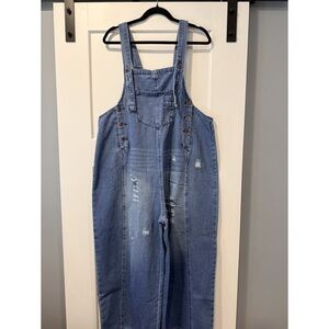 Women's Light Blue Denim Overalls - Classic Relaxed Fit